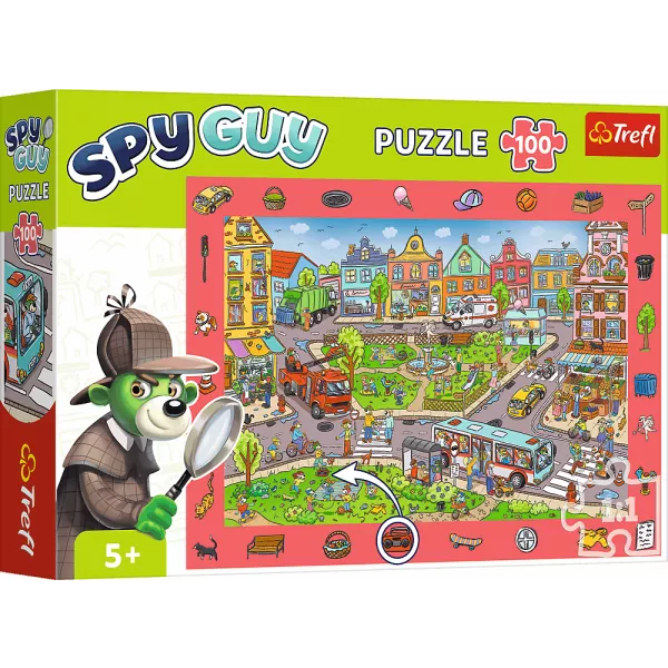Trefl: Spy Guy Kisvárosi nyomozós képkereső puzzle - 100 darabos