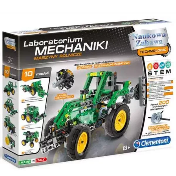 Clementoni Mechanics: set de construit din metal - tractor