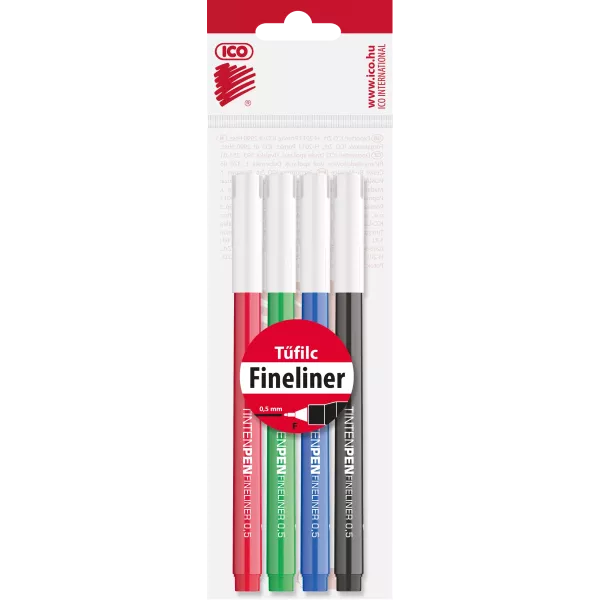 ICO: Tinten Pen tűfilc - 0,5 mm, 4 db-os