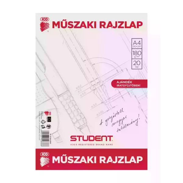 ICO Student: блок за скици и рисуване - А4, 20 листа