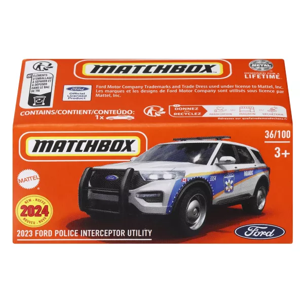 Matchbox: 2023 Ford Police Interceptor Utility kisautó papírdobozban