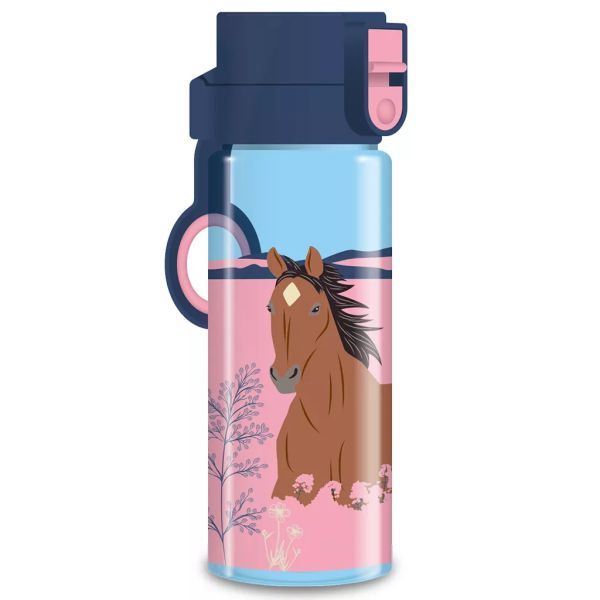 Wild and Free: Rózsaszín műanyag kulacs ló mintával - 475 ml akciós termékkép 1