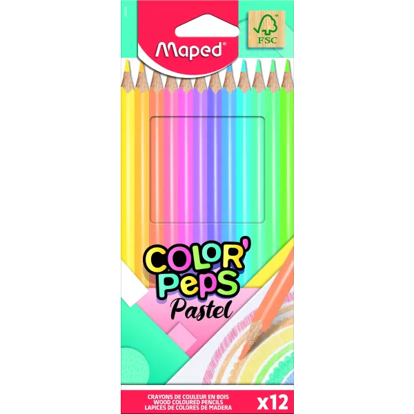 MAPED: Háromszögletű színes ceruza készlet - 12 db-os