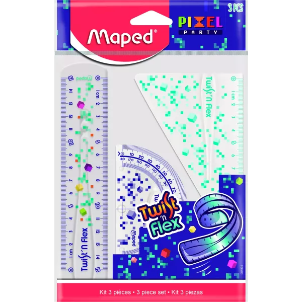 MAPED: Pixel Party vonalzókészlet, műanyag, törhetetlen - 3 db-os