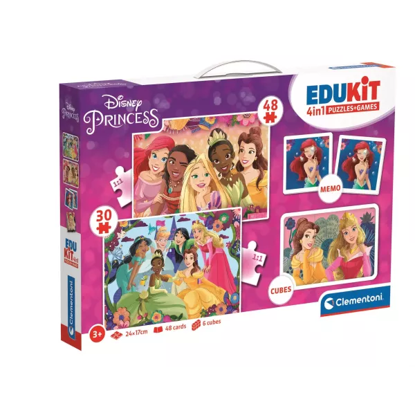 Clementoni: Edukit 4 în 1 selecție de jocuri - Prințesele Disney