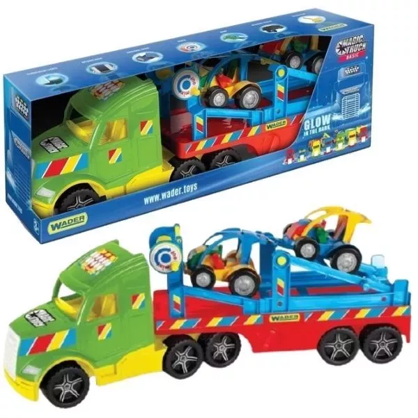 Wader: Magic Truck Basic kamion buggy autókkal, 79 cm - CSOMAGOLÁSSÉRÜLT