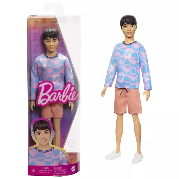 Barbie: Fashionistas kék-rózsaszín felsős Ken baba