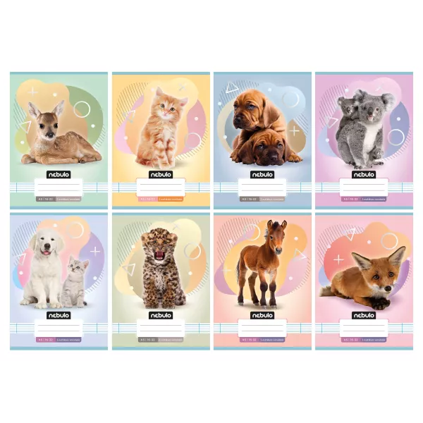 Nebulo: Caderno quadriculado A5 com estampa de animais - vários tipos