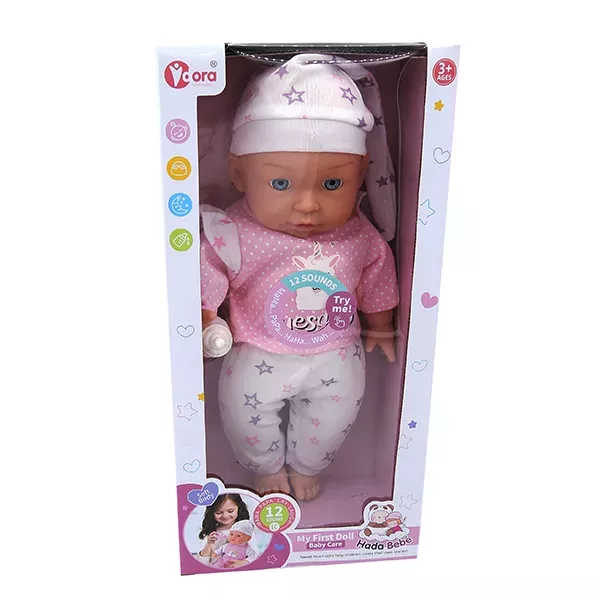 Boneca sonora fantasiada de unicórnio-lhama – 35 cm