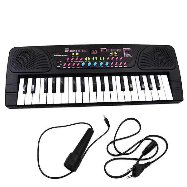 37-tasters synthesizer med mikrofon - sort