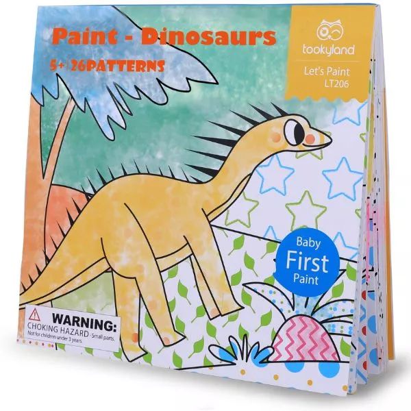 Tooky Toy: Vízzel festő füzet dinoszaurusz mintákkal