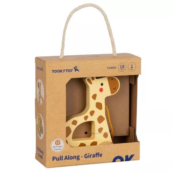 Tooky Toy: Húzható fa zsiráf akciós termékkép 1