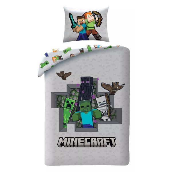 Minecraft: Gonosz mobok kétrészes ágynemű garnitúra - 140 x 200 cm, microfiber