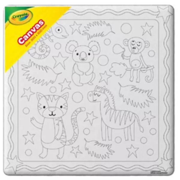 Crayola: Pânză de pictat cu model junglă - 20 x 20 cm