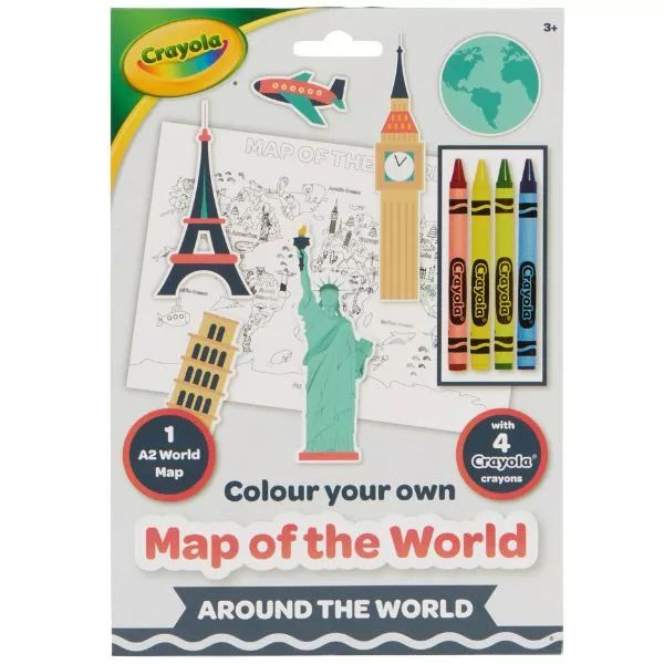 Crayola: Mapa-múndi para colorir com giz de cera, A2
