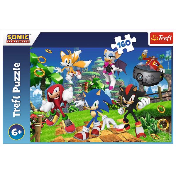 Trefl: Sonic, a sündisznó, a csapat - 160 darabos puzzle