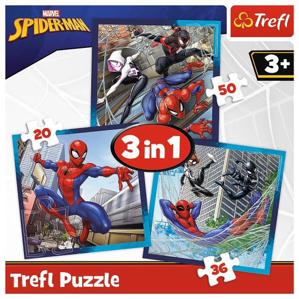 Trefl: Spiderman 3 în 1 puzzle