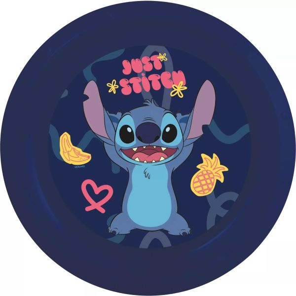 Stitch: Műanyag lapostányér, 20 cm - sötétkék