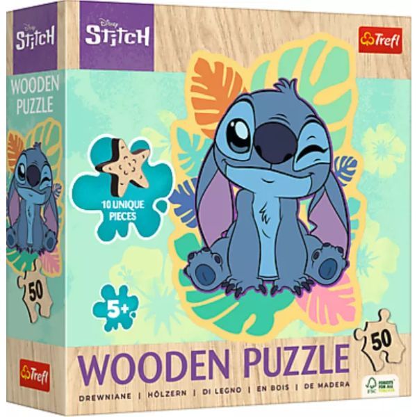 Trefl: Stitch puzzle fából - 50 darabos akciós termékkép 1