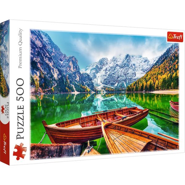 Trefl: Braies-tó, Olaszország puzzle - 500 darabos