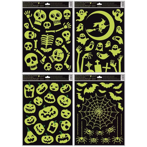 Autocolante pentru geam cu model Halloween, 30 x 42 cm - diferite