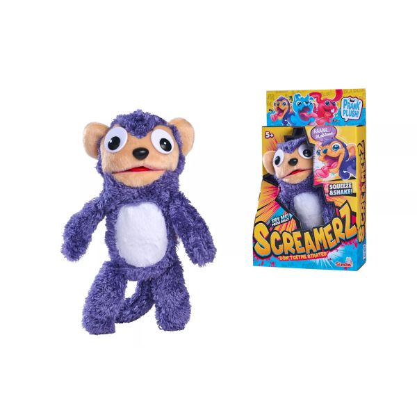 Simba: ScreamerZ figurină de pluș interactivă, 30 cm - Maimuță