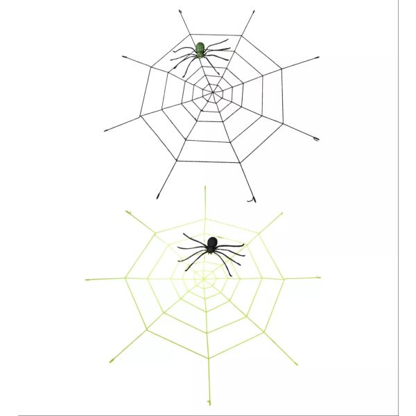 Óriási pókháló világító pókkal, 220 cm - többféle