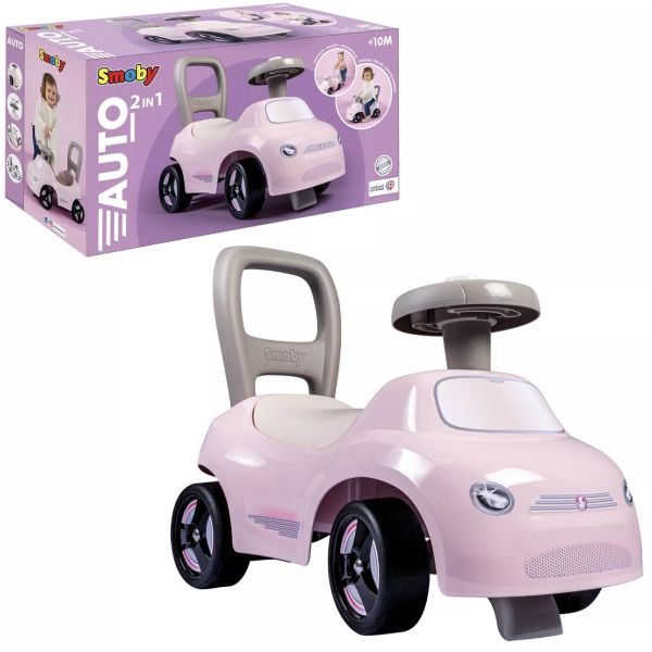 Smoby: Auto Ride-on antepremergător și bicicletă - roz