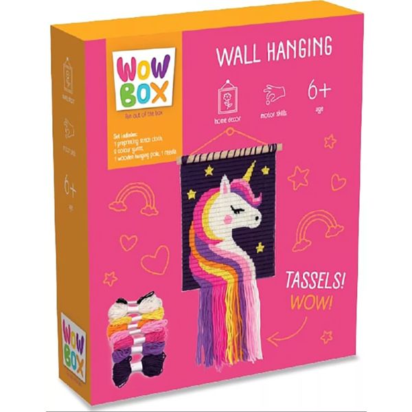 Wow Box: set per creare decorazioni da parete in macramè - unicorno