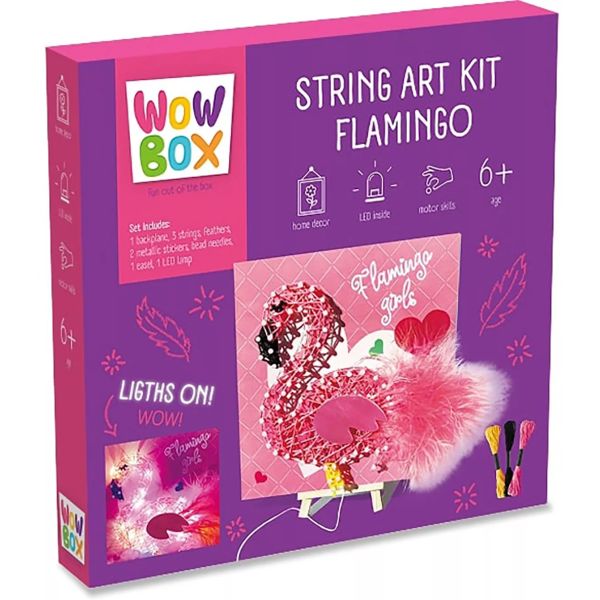 Wow Box: Set creativ de înnodare cu LED - Flamingo