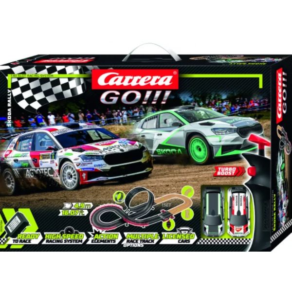 Carrera GO: 62584 Škoda Rally Elektromos versenypálya szett távirányítóval - 4,9 m