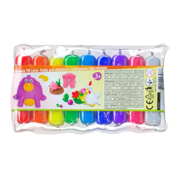 Okto Lovin: Set de plastilină care se usucă la aer - 9 buc