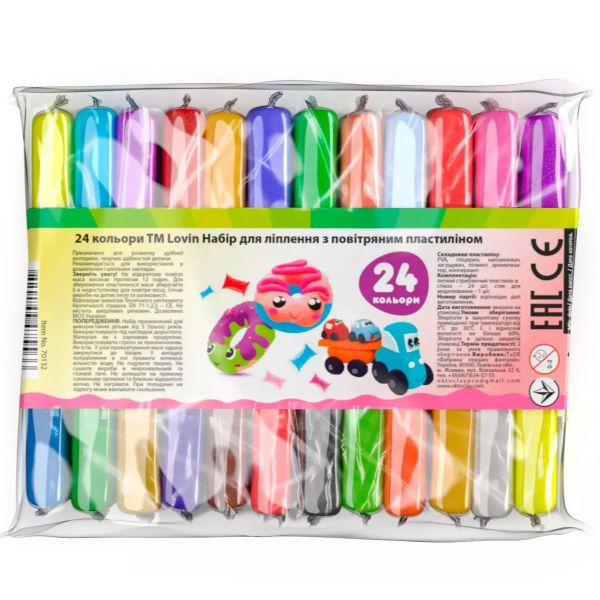 Okto Lovin: Set de plastilină care se usucă la aer - 24 buc