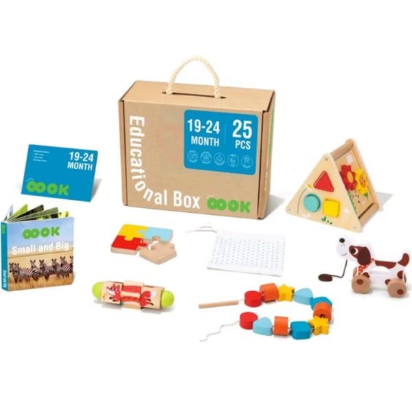 Tooky Toy: Set educativ Montessori din lemn - 25 piese