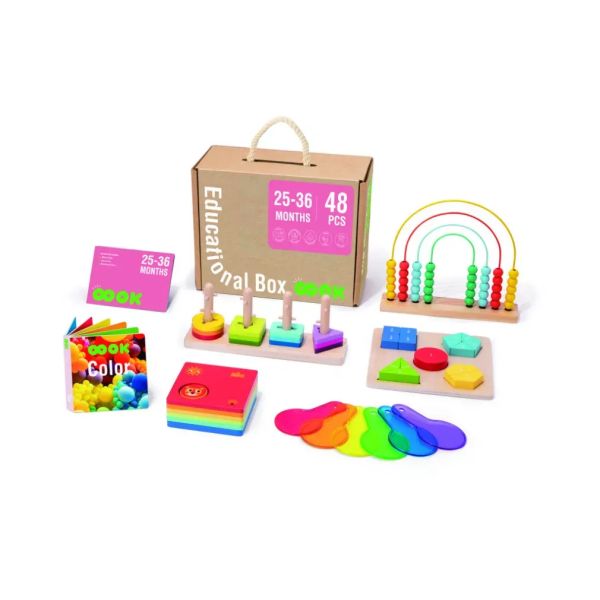 Tooky Toy: Set educativ Montessori din lemn - 48 piese