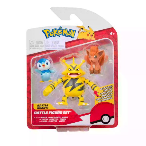 Pokémon: Harci figura szett - Piplup, Vulpix és Electabuzz