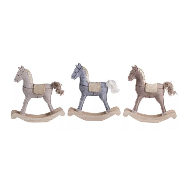 Decorazione cavallino, legno - 21 x 5 cm - vari colori