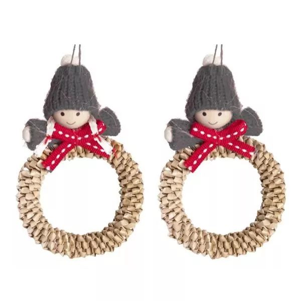 Kerstdecoratie voor deur, 10 cm - verschillend