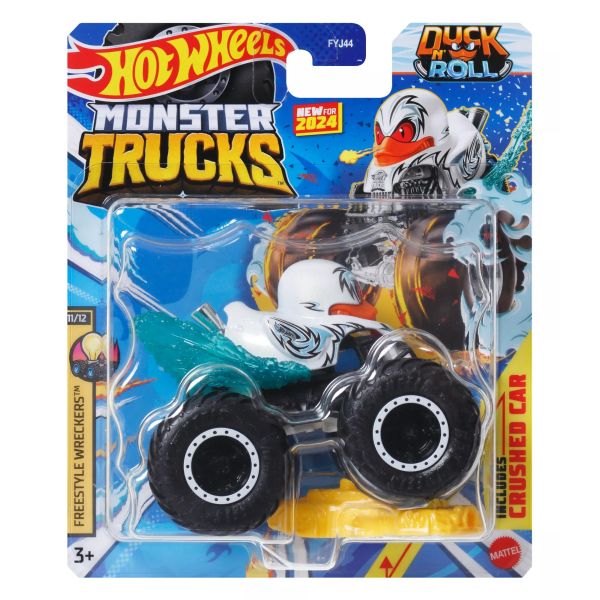 Hot Wheels Monster Trucks: Duck N Roll kisautó, 1:64