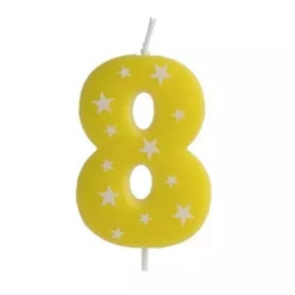 Színes születésnapi számgyertya, 6 cm - 8