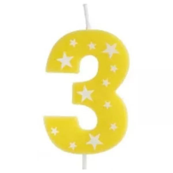 Színes születésnapi számgyertya, 6 cm - 3 akciós termékkép 1