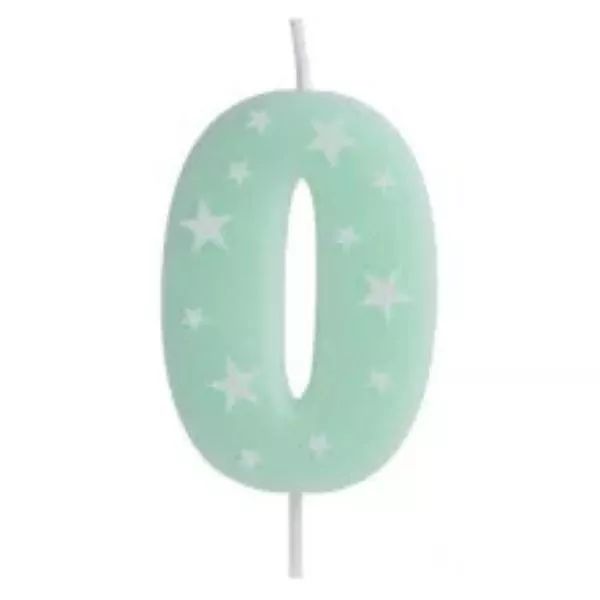 Bunte Geburtstagskerze mit Zahl, 6 cm - 0