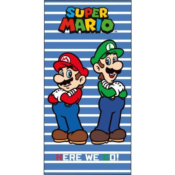 Super Mario: Mario és Luigi fürdőlepedő, pamut - 70 x 140 cm
