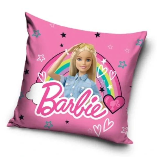 Barbie: Față de pernă cu model curcubeu, poliester - 40 x 40 cm