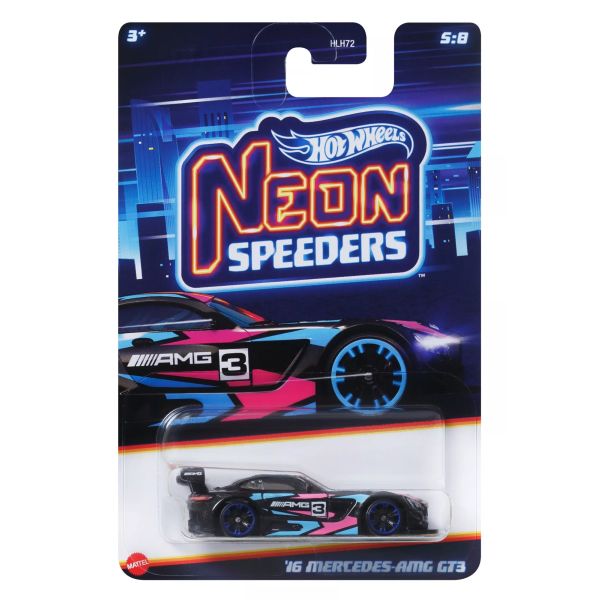 Hot Wheels: Neon kisautó - 16 Mercedes AMG GT3 kisautó