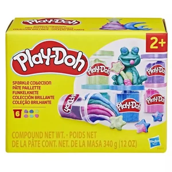 Play-Doh: Csillogó gyurmakészlet - 6 db-os CSOMAGOLÁSSÉRÜLT