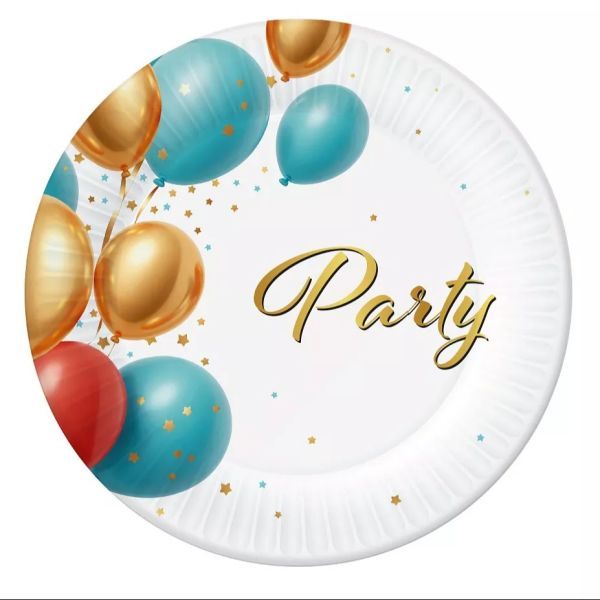 Papírtányér „Party&quot; felirattal, 18 cm - 6 db-os akciós termékkép 1