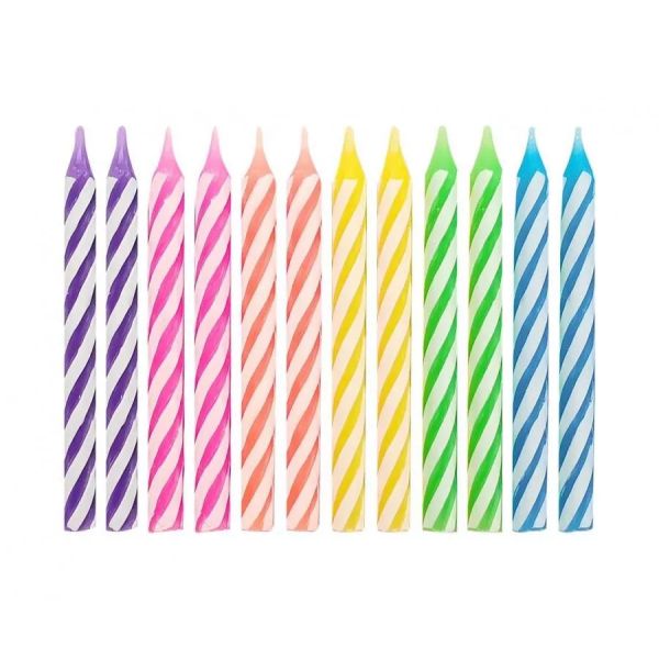 Ensemble de bougies colorées 6 cm - 24 pcs