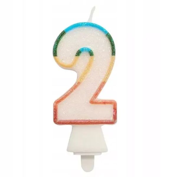 Candela colorata con numero 8,5 cm - 2