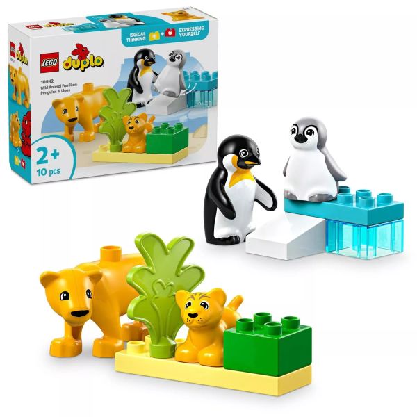 LEGO® DUPLO® Állatcsaládok a vadvilágban: Pingvinek és oroszlánok 10442